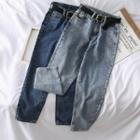 Washed Harem Jeans With Belt