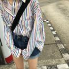 Striped Oversized Shirt Stripes - Multicolor - One Size