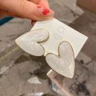 Heart Glaze Alloy Earring 1 Pair - White - One Size