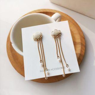 Faux Pearl Cloud Drop Earring 1 Pair - Gold - One Size