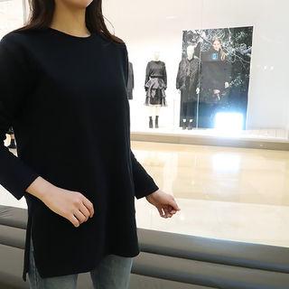 Round-neck Plain Napped T-shirt