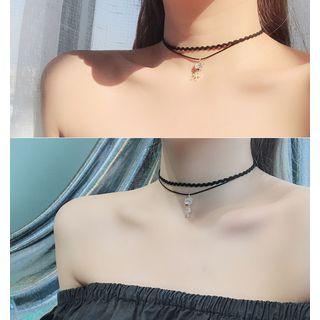 Bear Pendant Layered Choker