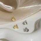 Bow Rhinestone Faux Cat Eye Stone Sterling Silver Earring