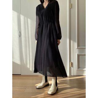 Ruched Sheer Long Dress