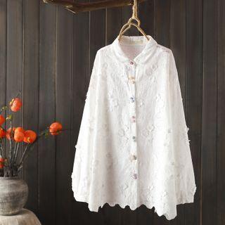 Embroidered Eyelet Shirt White - One Size