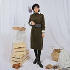 Turtle-neck Raglan-sleeve Midi Sweater Dress