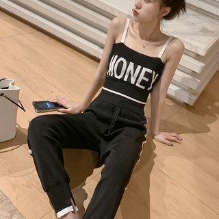 Lettering Camisole Top / Sweatpants