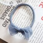 Bow Hair Tie Grayish Blue - One Size