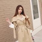 Capelet Double-breasted Trench Coat With Belt