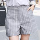 Pinstripe Linen Blend Shorts