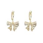 Rhinestone Bow Drop Earring E4880 - 1 Pair - Gold - One Size