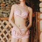 Set: Floral Print Bikini + Long-sleeve Top
