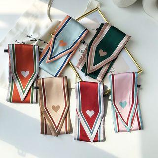 Heart Print Contrast Trim Hair Tie