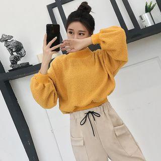 Set: Mock Neck Crop Pullover + Drawstring Pants