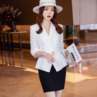 Lapel Blazer / Mini Skirt / Set