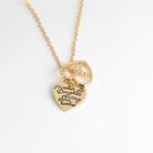 Mother & Daughter Lettering Heart Necklace