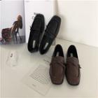 Bow-detail Faux Leather Loafers