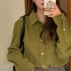 Corduroy Shirt Olive Green - One Size