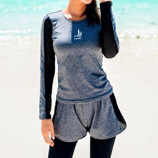 Set: Long-sleeve Swim Top + Swim Shorts + Pants