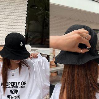 Patched Drawcord Bucket Hat