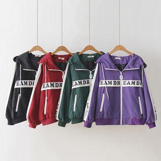 Letter Printed Hooded Jacket