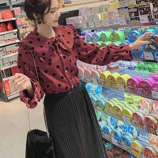 Polka Dot Corduroy Blouse