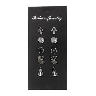 Metal Earring Set 5 Pairs - As Shown In Figure - One Size