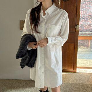 Patch-pocket Cotton Shirtdress