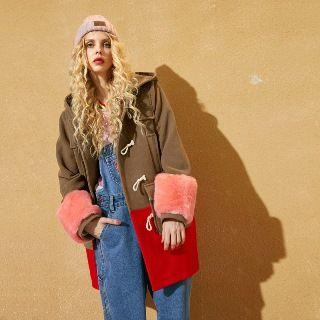 Color-block Hooded Coat