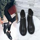Genuine Leather Embellished Short Boots