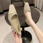 Houndstooth Panel Chunky-heel Pumps