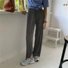 Plaid Slit Wide-leg Pants As Shown In Figure - One Size