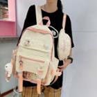 Two-tone Buckled Nylon Backpack / Sling Bag / Set