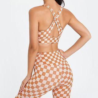 Checker Print Yoga Pants