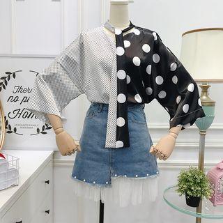 Wave Point Shirt With Belt