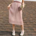 Pleated Midi Chiffon A-line Skirt