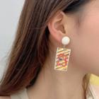 Dog Acrylic Dangle Earring 1 Pr - Yellow & Red - One Size