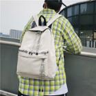 Embroidered Lettering Nylon Backpack