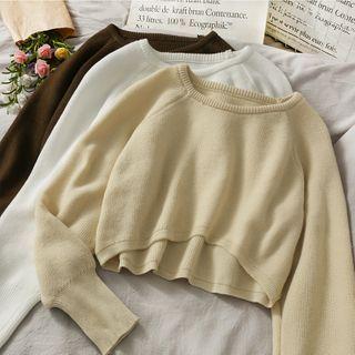 Dip-back Loose-fit Cropped Sweater In 5 Colors