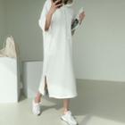 3/4-sleeve Long Hoodie Dress