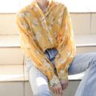 Long-sleeve Floral Printed Shirt Yellow - One Size