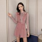 Long-sleeve Lace Top / Double Breasted Playsuit