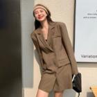Single-breasted Mini Blazer Dress Khaki - One Size