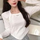 Long Sleeve Square Neck T-shirt