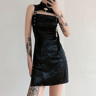 Sleeveless Buckled Mini Dress
