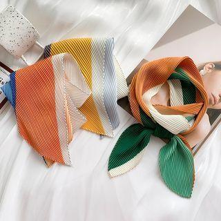 Color Block Accordion Narrow Scarf Hair Tie