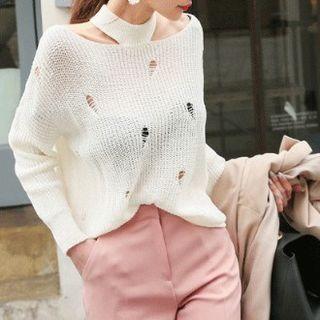 Distressed Cut Out Sweater