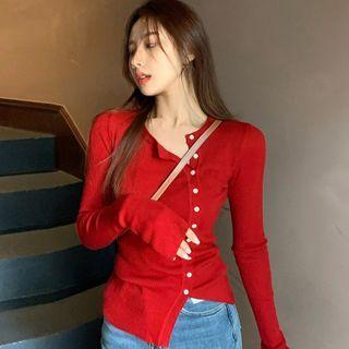 Long-sleeve Button Up Top