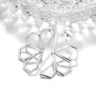Geometric Alloy Flower Earring 6980 - Silver - One Size