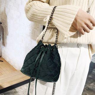 Velvet Argyle Mini Bucket Bag
